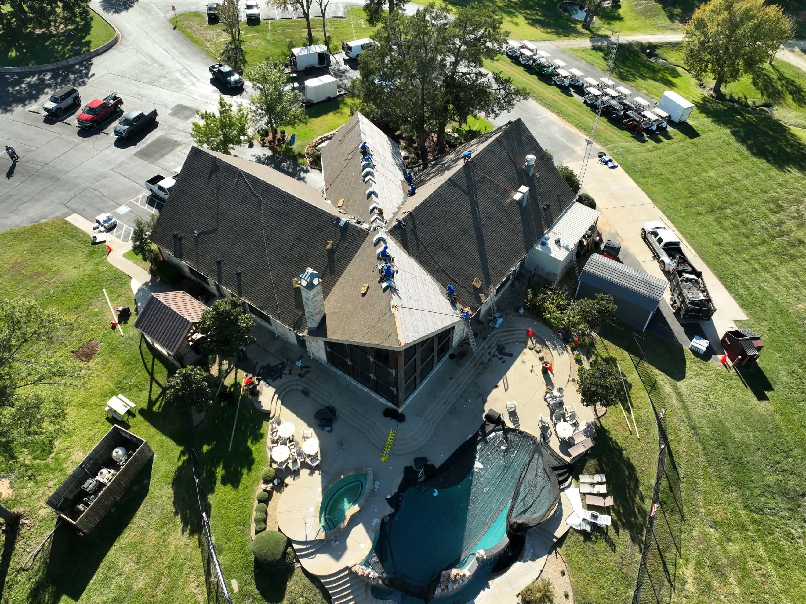 Roof replacement in progress
