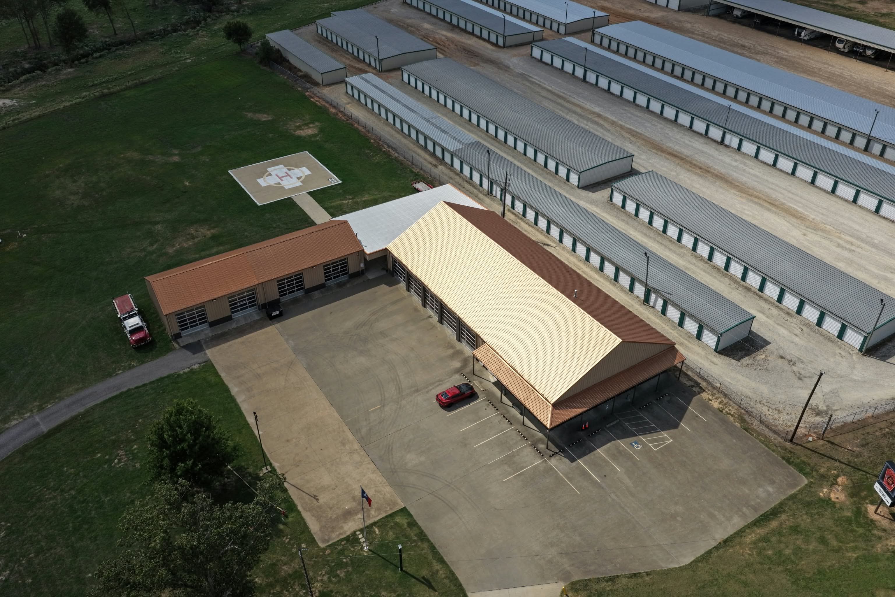 Fire station with helipad